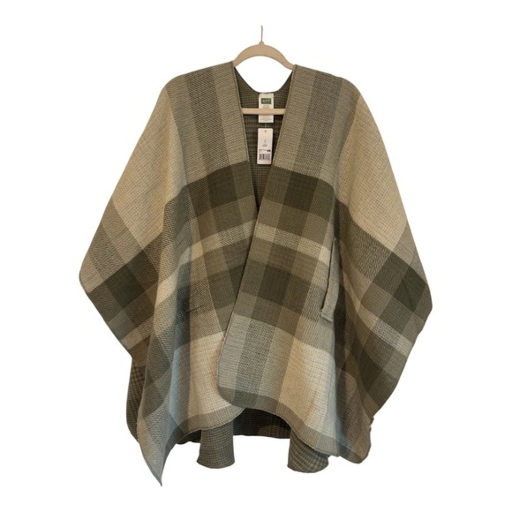 Woolrich‎ Green Label Reversible Plaid Poncho Wrap Green WR010725 OS NWT